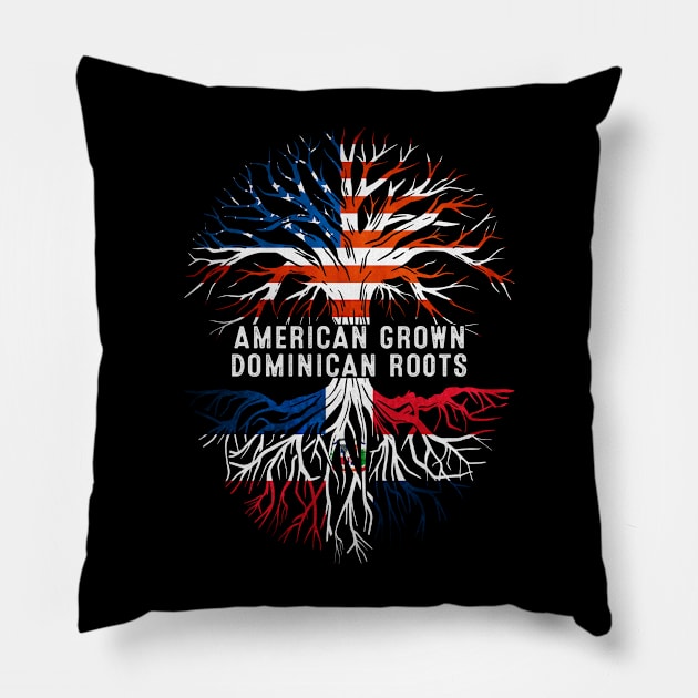 American Grown Dominican Roots Tree Dominican Republic Flag Usa Pillow by Henry jonh