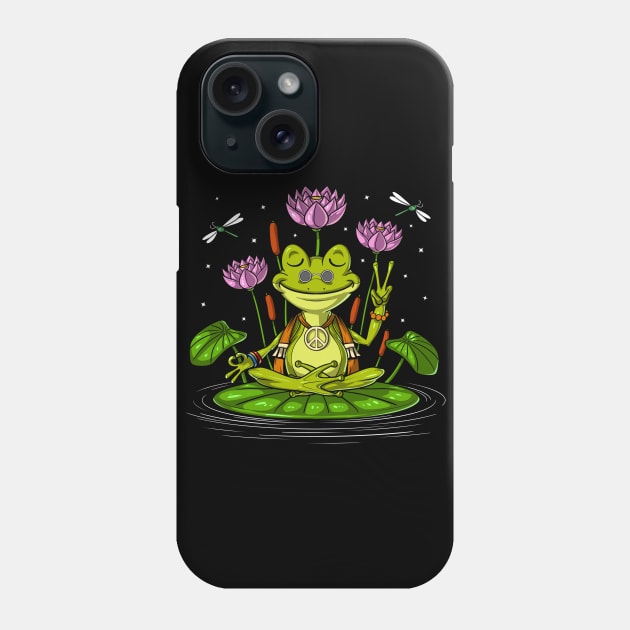 Hippie Frog Yoga Phone Case by underheaven