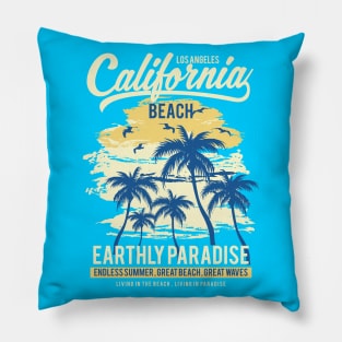 California Beach Earthly Paradise Seal Beach Pillow