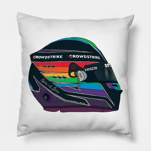 Lewis Hamilton - Pride Helmet Pillow by crashstappen