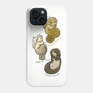 Three mermaid Selkie: a beaver siren, a seal siren, a otter siren Phone Case