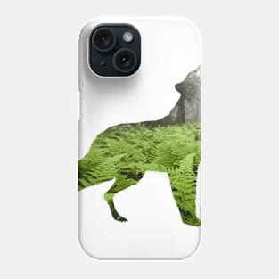 Howling Wolf Fern Prairie - Nature Design T-Shirt Phone Case