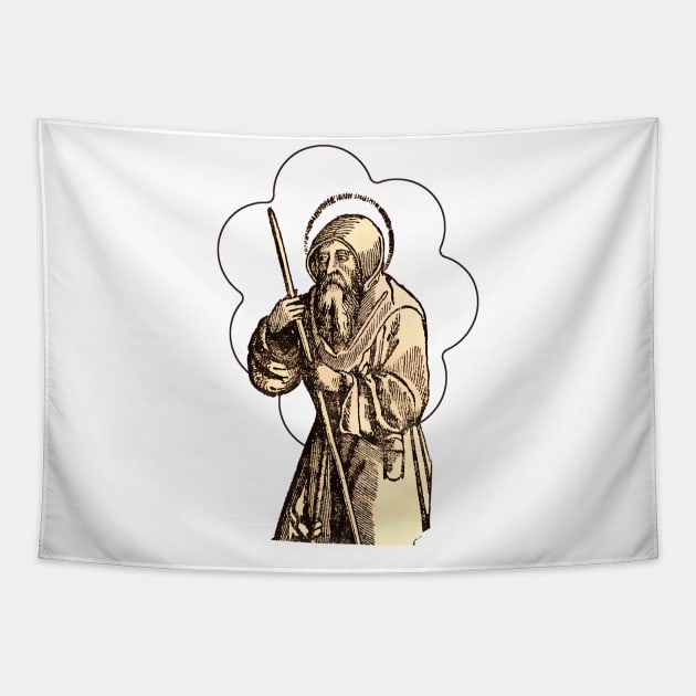 Hermit Monk on Pilgrimage: Pilgrim of Christ Jesus Tapestry by Marccelus