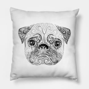 Swirly Pug Pillow