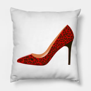 Red Leopard Print High Heel Shoe Pillow