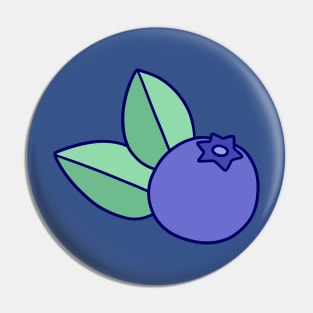 Blueberry with Two Leaves Pin