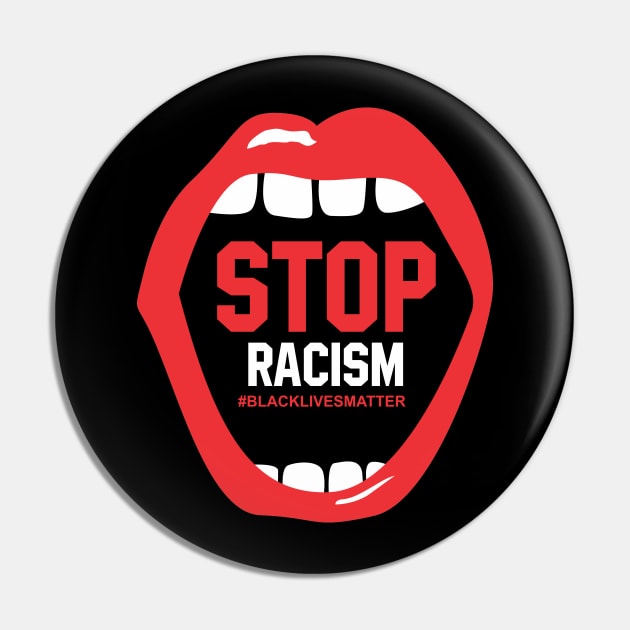 Stop Racism Lips Pin by denufaw