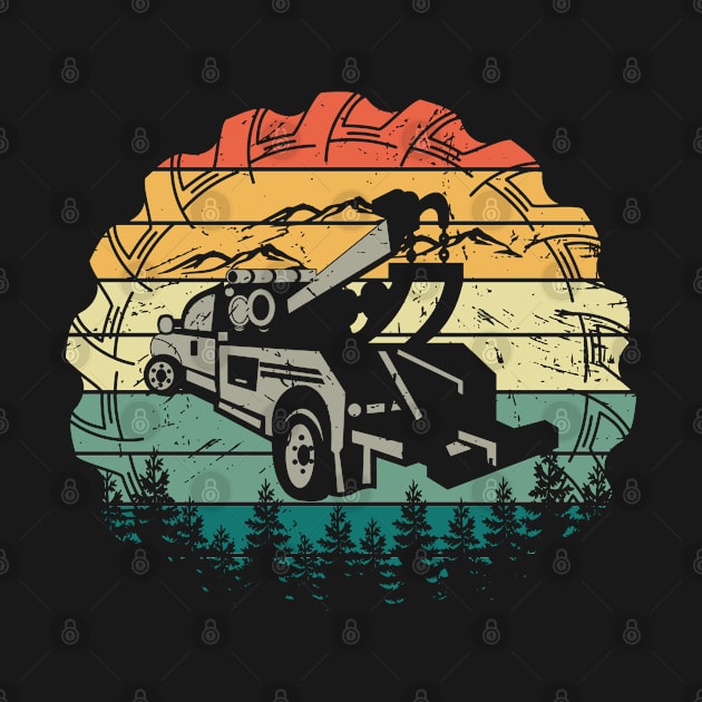 retro tow truck driver towing gift by mohazain