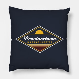 Provincetown MA Retro Vintage Style Ocean Sunset Cape Cod Pillow