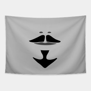 Gray and Black Athos Musketeer Mustache and Goatee Tapestry