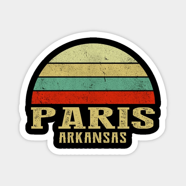 Paris Arkansas Vintage Retro Sunset Magnet by Curry G