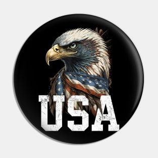 Patriotic Bald Eagle 4th Of July Men USA American Flag Pin