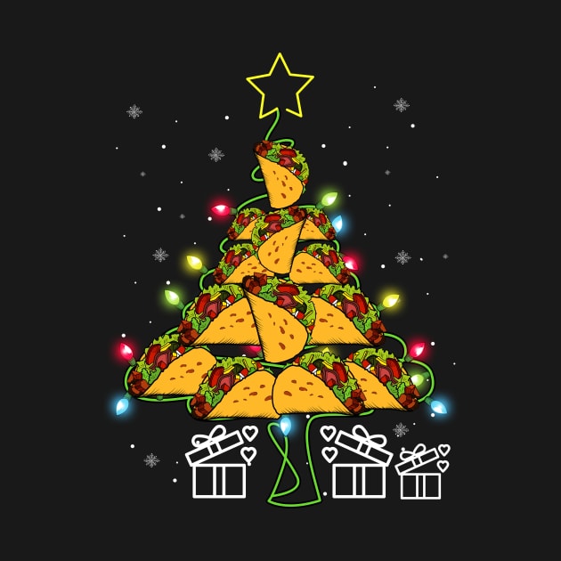 Funny Tacos Christmas Tree Lights Ugly Christmas Sweater by johnbbmerch