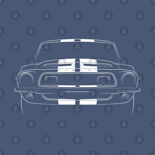 1968 Ford Mustang GT 500 - front stencil, white by mal_photography