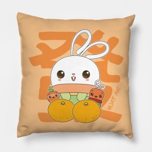 Huat Huat Bunny Succulent - HUAT AH!!! (Orange) Pillow