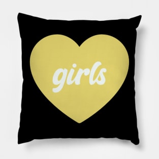 I Love Yellow Girls Pillow