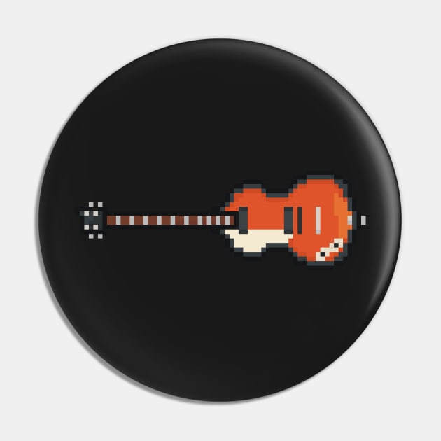 Pixel Violin Lefty Bass Guitar Pin by gkillerb