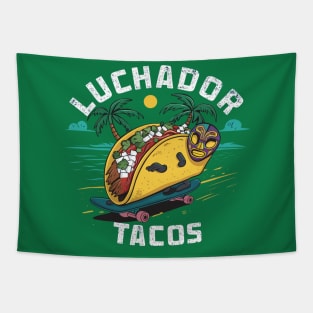 Luchador Tacos Tapestry