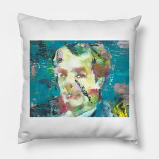 CHARLES BAUDELAIRE oil and watercolor portrait Pillow