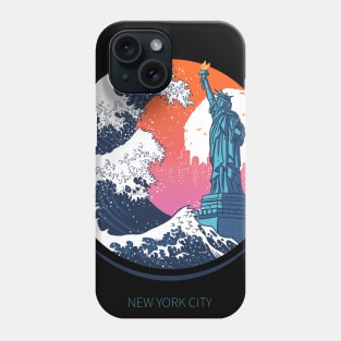 Wave Statue of liberty Phone Case