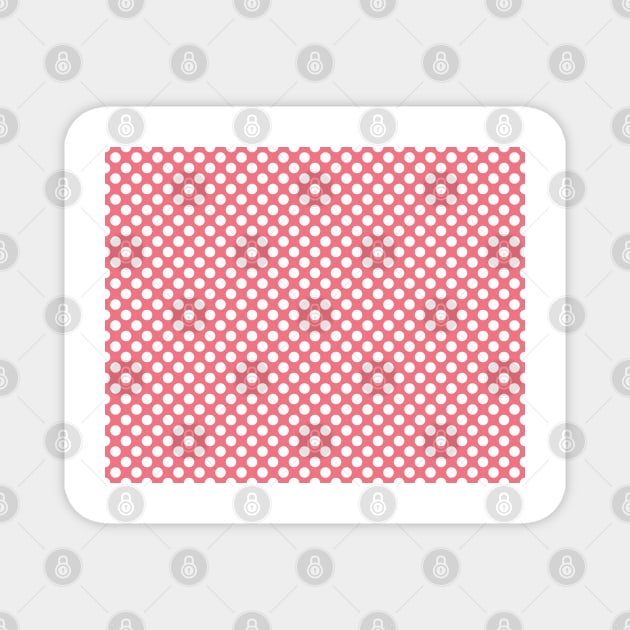 Polka Dot Collection - Red and White Pattern Magnet by Missing.In.Art