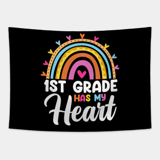 Cute Rainbow 1st Grade Has My Heart Teacher Valentine Tapestry