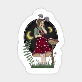 mushroom girl Magnet