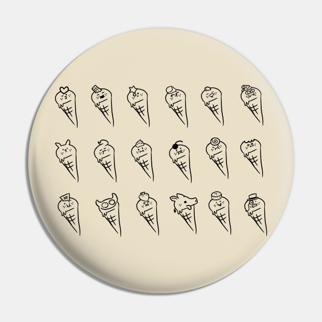 Ice Cream Friends Pin by Jossly_Draws