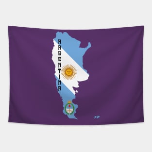 Argentina flag & map Tapestry