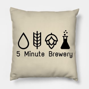 Water, Grain, Hops, and Yeast Logo Pillow