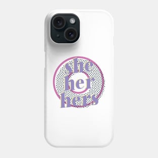 she / her / hers- retro design pronouns Phone Case