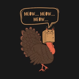 Thanksgiving Funny Turkey Fake Cat T-Shirt