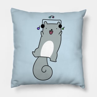 Dancing Headphones Squirrel Pillow