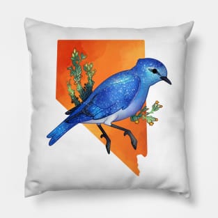 Nevada Mountain Bluebird and Sagebrush Pillow