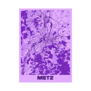 Metz - France Lavender City Map T-Shirt