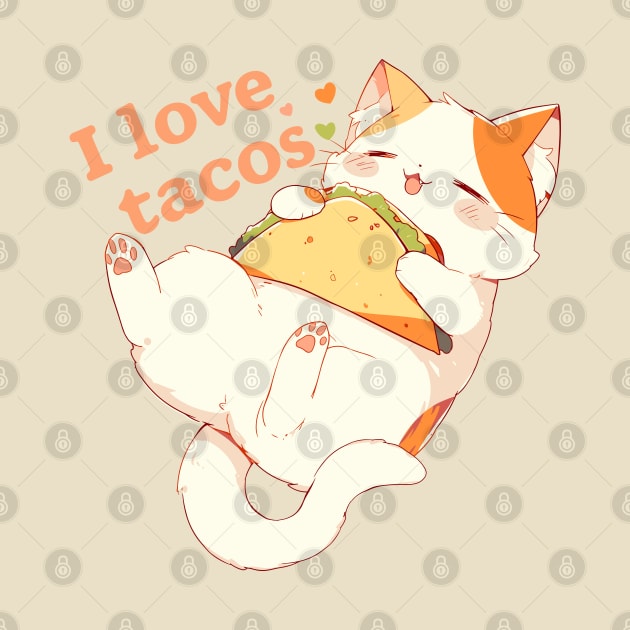 Cat I love Tacos by Myanko