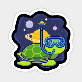 Space Turtle Funny Magnet