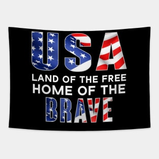 USA Land of the Free Home of the Brave Tapestry