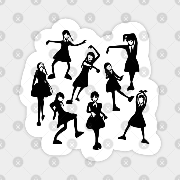 Wednesday's Dance Moves Magnet by Slightly Unhinged