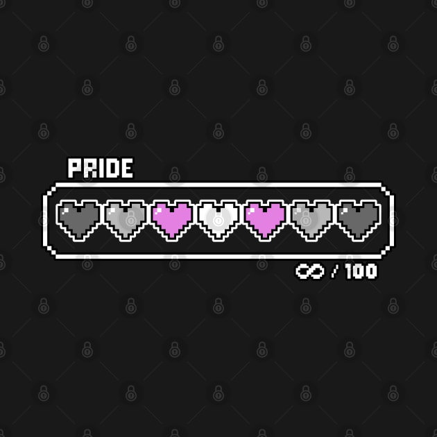 Demigirl Pride Videogame Life Bar Hearts by EmeryPens