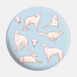 Cute borzoi pattern Pin