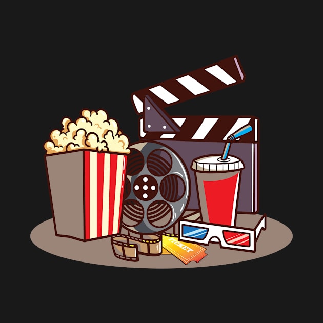 Filmmakers and Film Fans Popcorn Design by Luxara