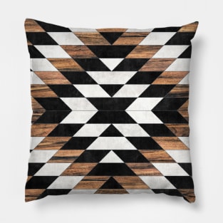 Urban Tribal Pattern No.13 - Aztec - Concrete and Wood Pillow