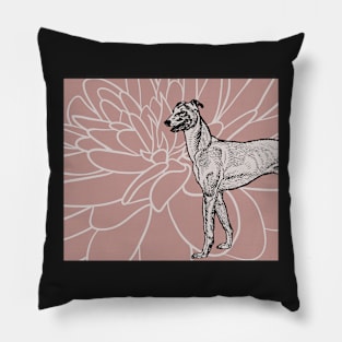 Boho Greyhound and Flower Pillow