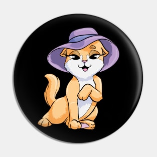 Cat with Hat Pin