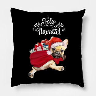 French Bulldog Frenchie feliz davidad Pillow