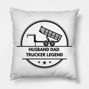 Husband Dad Trucker Legend Pillow