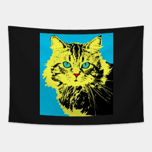 CAT POP ART  YELLOW Tapestry