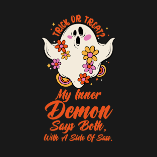 Demon Halloween Treat Or Trick Sarcastic Sass T-Shirt