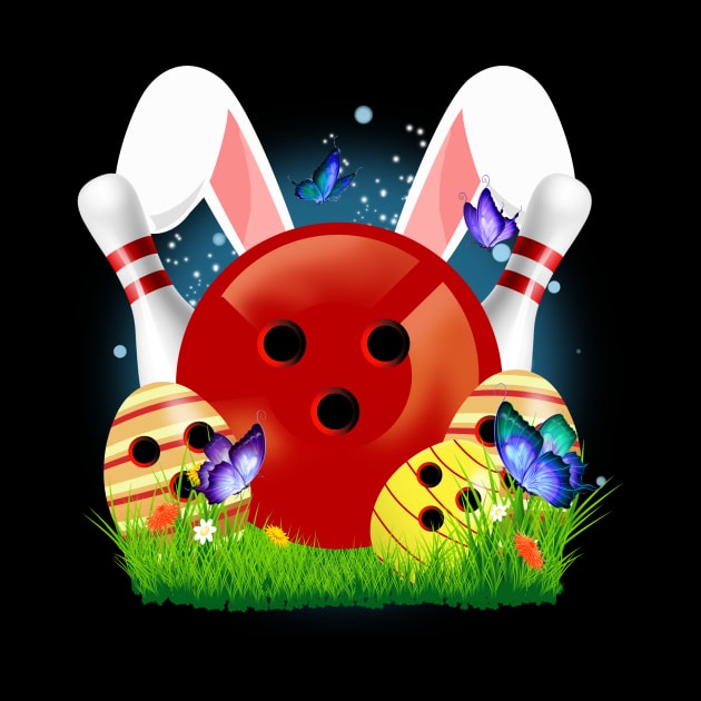 Bowling Easter Bunny Egg, Funny Easter Day by artbyhintze